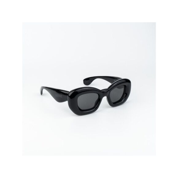 Loewe INFLATED Women Sunglasses Black Smoke Cat Eye LW40117I 01A NEW AUTHENTIC